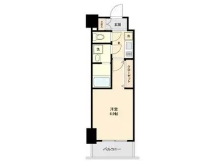 プライムアーバン仙台木町通(1K/2階)の間取り写真