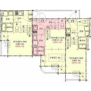 WOOD HOUSE 本陣(2K/2階)の間取り写真