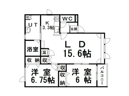 THE RITZ GREEN PARLOR IV(2LDK/1階)の間取り写真