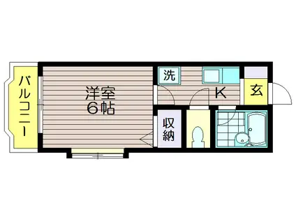 カーザフローラ(1K/1階)の間取り写真