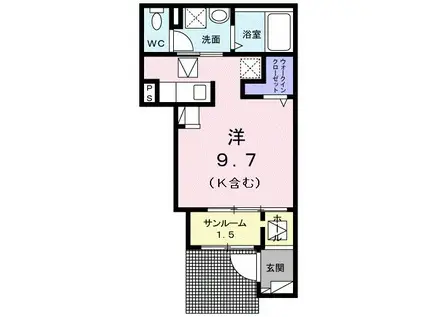 SUZURANII(ワンルーム/1階)の間取り写真