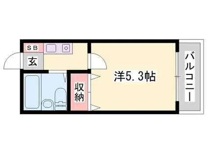 グリーンハイツ南駅前(1K/8階)の間取り写真
