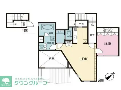 バードパーク目黒(1LDK/2階)の間取り写真