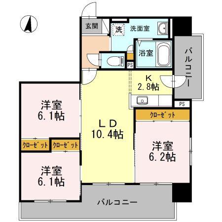 アコード23(3LDK/8階)の間取り写真