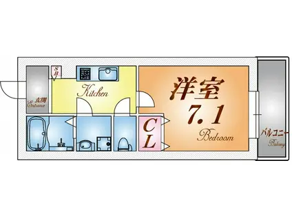 ARPEGGIO東須磨(1K/3階)の間取り写真