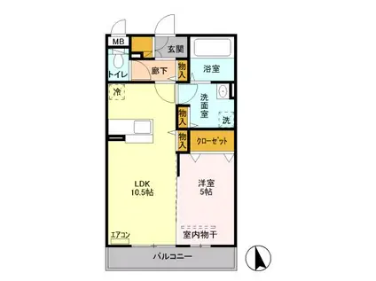 クラール(1LDK/3階)の間取り写真