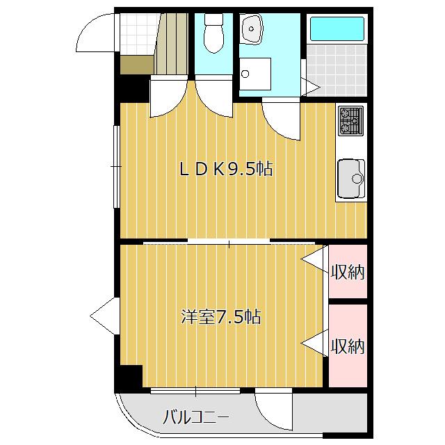 モアクレスト・常磐パーク(1LDK/4階)の間取り写真