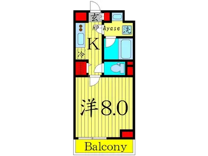 クレヴィスタ梅島(1K/1階)の間取り写真