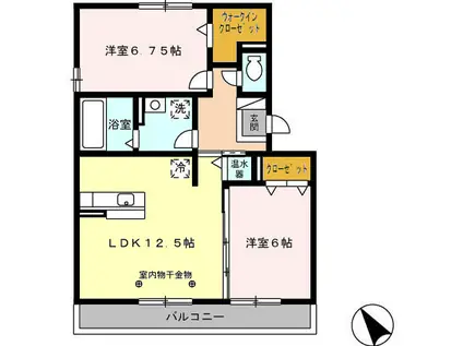 DH・アバンティ(2LDK/2階)の間取り写真