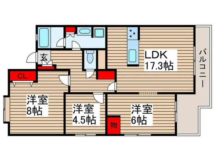 コスモ松戸 4階階 間取り