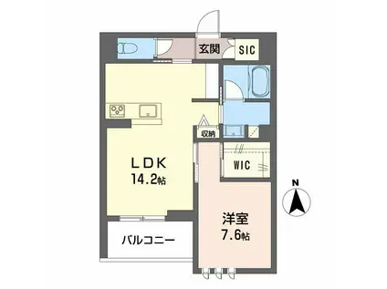 フェリシア(1LDK/3階)の間取り写真