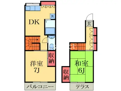 ユリハウス(2DK/1階)の間取り写真