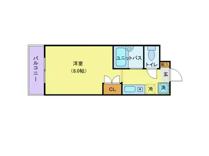 ピュアパレス江戸川台(ワンルーム/1階)の間取り写真