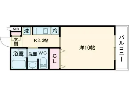 JRBハイツ矢野I番館(1K/2階)の間取り写真