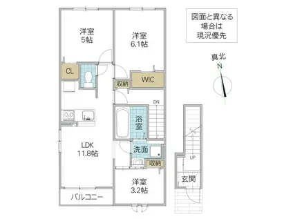 グレースヒルズ(3LDK/2階)の間取り写真