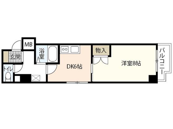 アルモシティハイツ(1DK/2階)の間取り写真