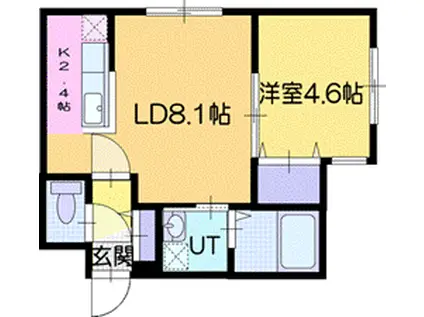 FER A CHEVAL千歳(1LDK/4階)の間取り写真