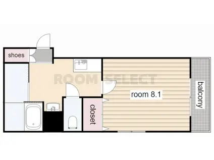 スターハイム徳川II(1K/3階)の間取り写真