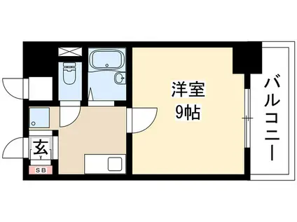 ヒルズ千種(1K/6階)の間取り写真