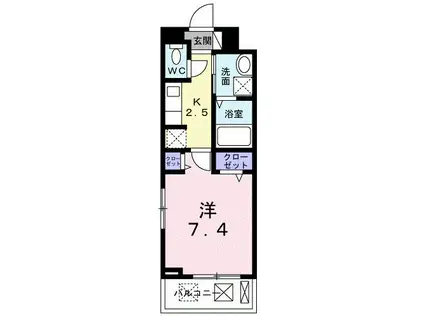 キャッスルライフVI(1K/2階)の間取り写真