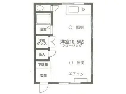 ハイツ中央(ワンルーム/1階)の間取り写真