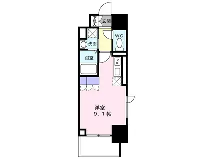 渡幸ベルメゾン五橋(ワンルーム/6階)の間取り写真