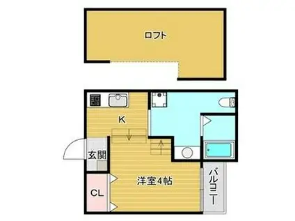 リアージュ住之江舎(1K/2階)の間取り写真