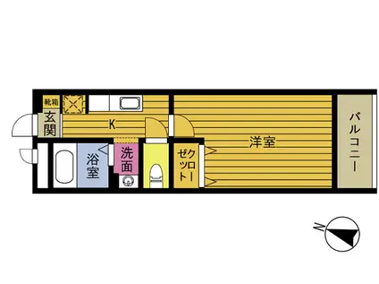 マリベール豊岡(1K/4階)の間取り写真