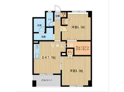 カルム町田(2DK/3階)の間取り写真