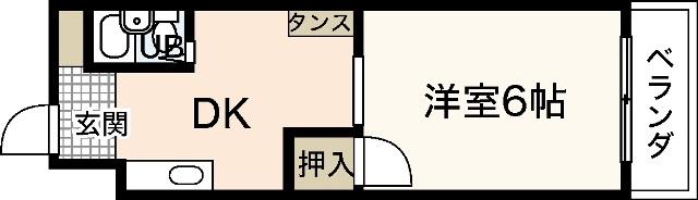 房男本店横川ビル(1DK/5階)の間取り写真