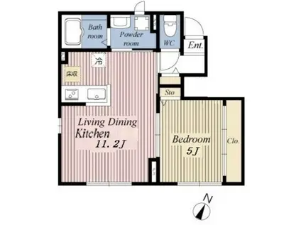 プラントグラスI(1LDK/1階)の間取り写真