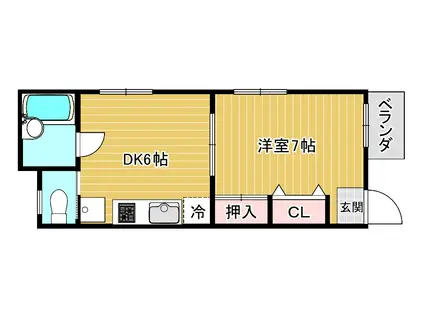SKK夕凪マンション(1DK/2階)の間取り写真