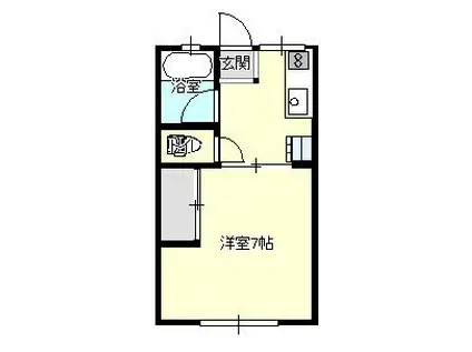 ポルシェ西八王子(1DK/2階)の間取り写真