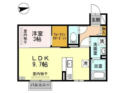 さくらそう(1LDK/2階)の間取り写真