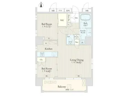 KEYAKI TERRACE 恵比寿南 ケヤキテラス恵比寿南(2LDK/3階)の間取り写真