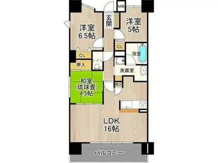 CITY SPIRE難波グレイス(3LDK/10階)の間取り写真