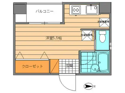 ニュー金谷ビル(ワンルーム/2階)の間取り写真