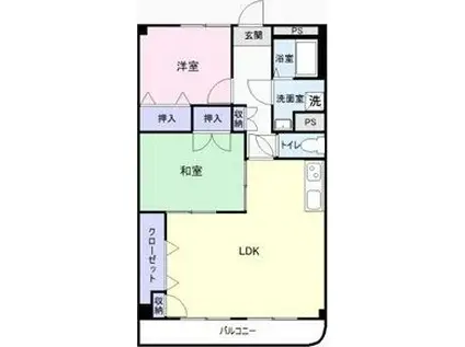 グリーンシティ岩倉(2LDK/2階)の間取り写真