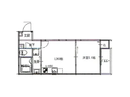 RAD福町(1LDK/2階)の間取り写真