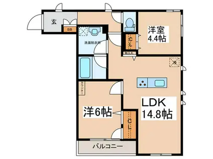 フォレスト等々力(2LDK/2階)の間取り写真