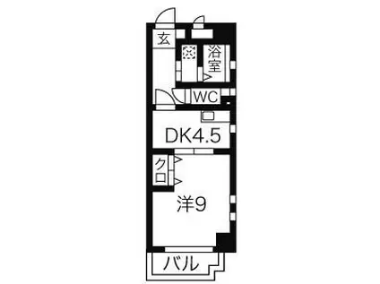 ユーハイツ三和II(1DK/2階)の間取り写真