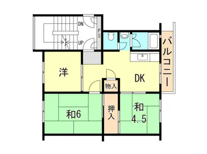 伊川谷3号棟(3DK/1階)の間取り写真