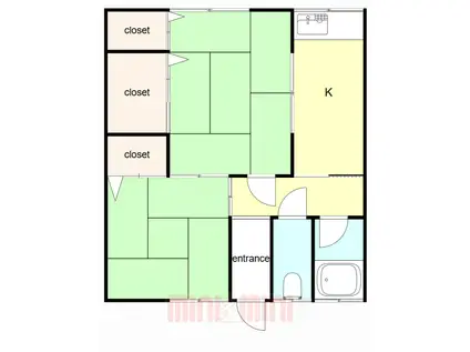 北王子荘2号館(2K/1階)の間取り写真
