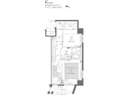 ZOOM北千住(1LDK/3階)の間取り写真