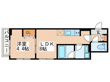 SEASON FORT(1LDK/2階)の間取り写真