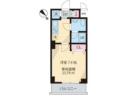 南海サザンコート行徳(1K/1階)の間取り写真