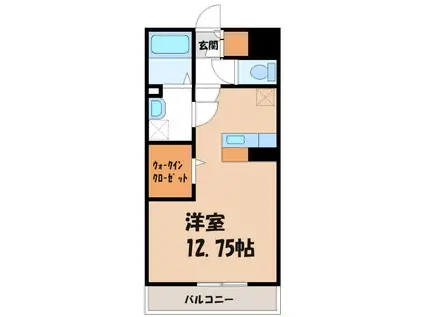 コルティー(ワンルーム/2階)の間取り写真