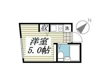 アミューズ上高田II(ワンルーム/1階)の間取り写真