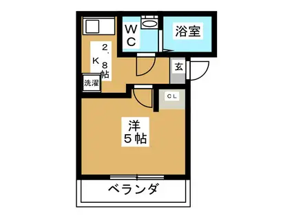 CASA PUZ 横浜(1K/2階)の間取り写真