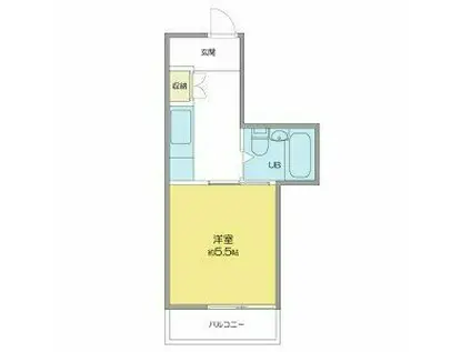 音楽の館LIETO(1K/2階)の間取り写真